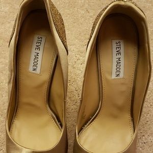 Steve Madden Gold Platform Heels